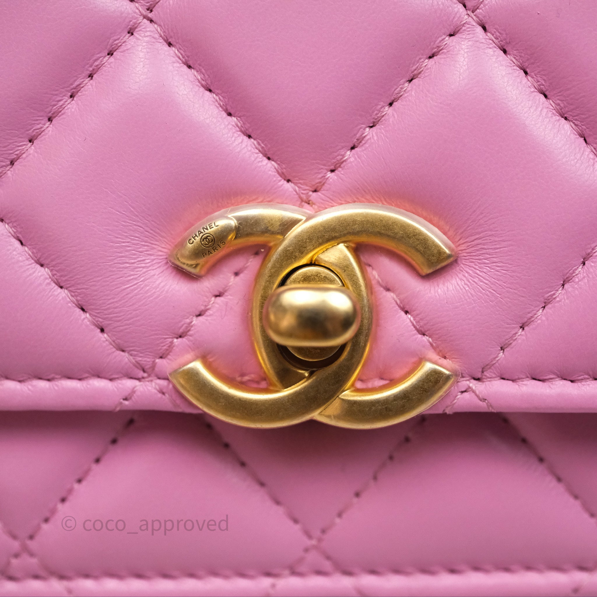 Chanel CC Chain Wallet On Chain WOC in Pink Lambskin with Aged Gold Hardware - Luxury Crossbody Bag for Women, Perfect for Evening Out & Special Occasions