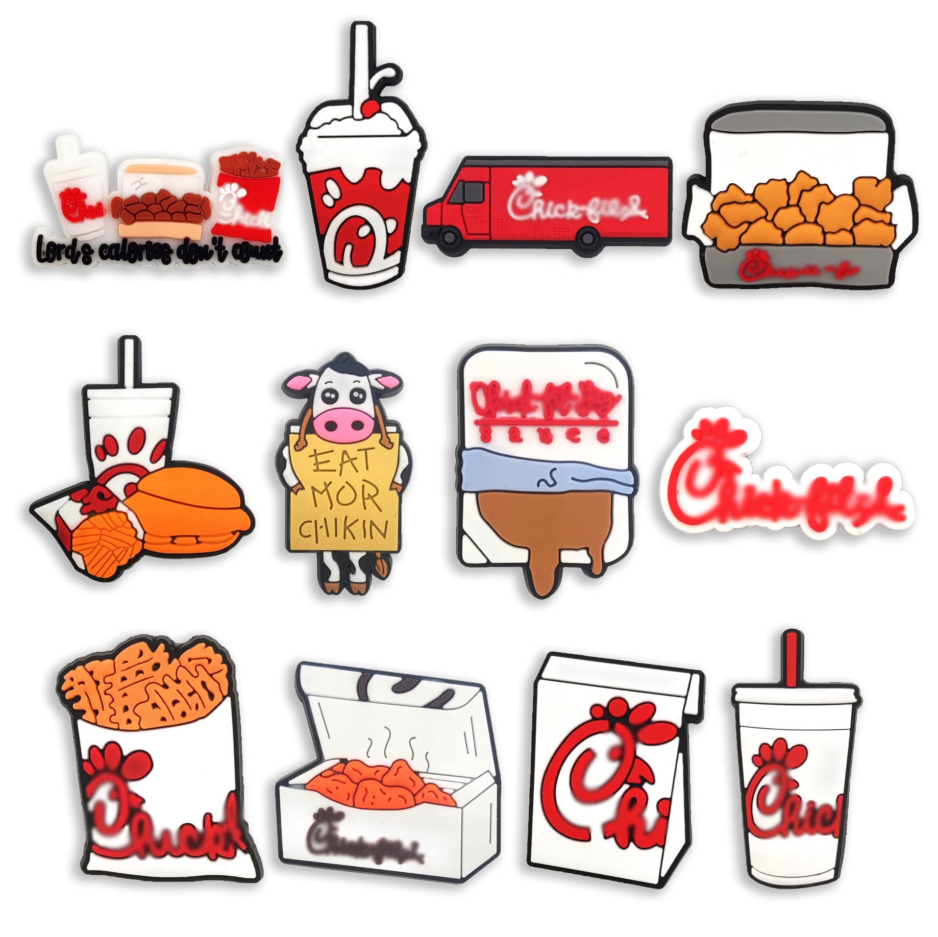 Yiagofy Chicken Food Shoe Charms Decorations - Fun Accessories for Kids, Boys, Girls, Adults, Men & Women - Perfect for Parties, Gifts & Fashion Accessorizing