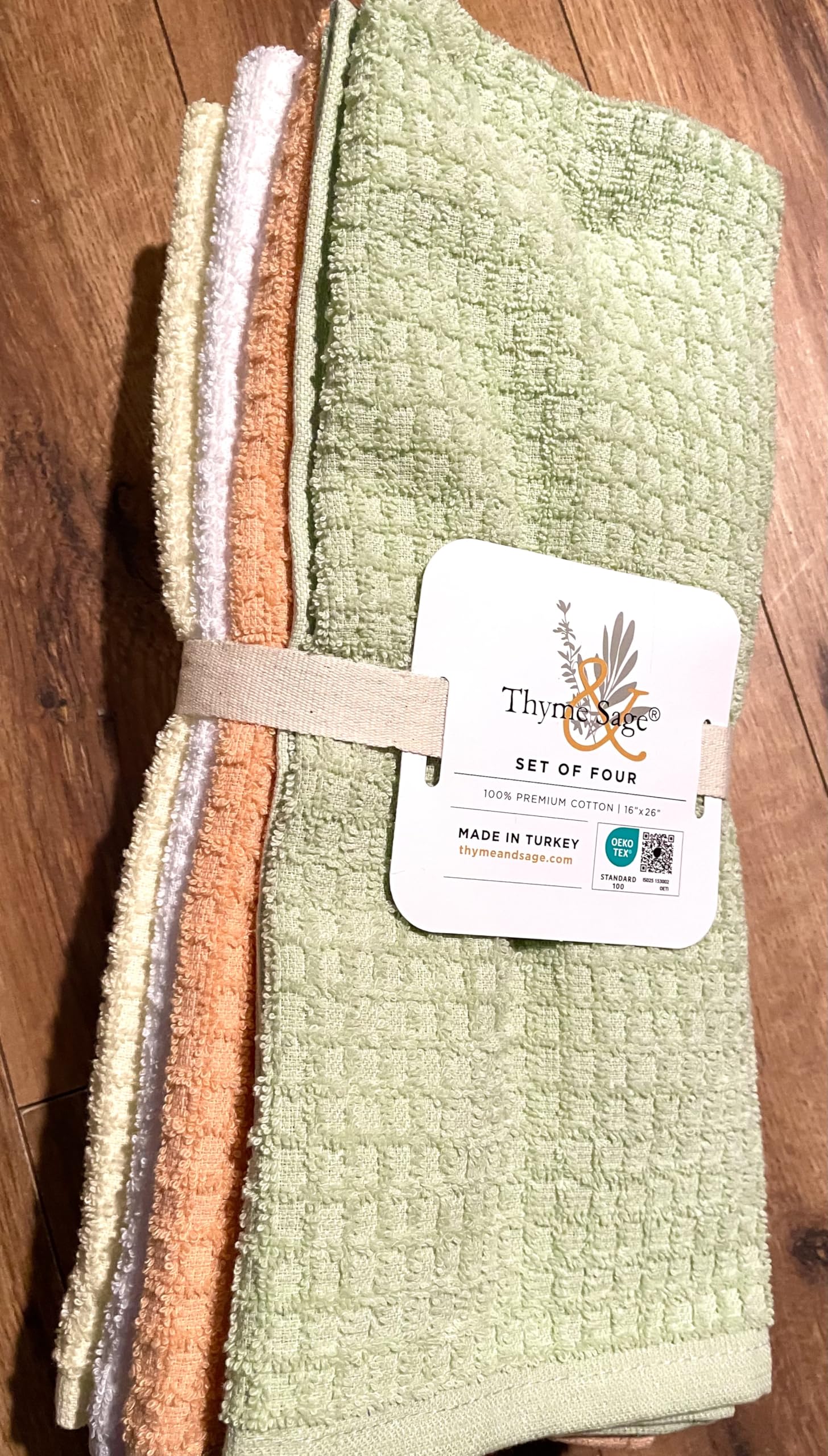 Premium 4-Pack Turkish Cotton Kitchen Towels Set | Ultra Absorbent & Quick-Drying Dish Towels | 16