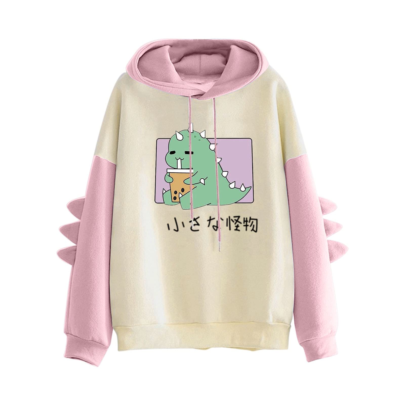 Cute Dinosaur Sweatshirt for Women - Long Sleeve Cartoon Hoodie Pullover | Teens Girls Casual Wear for School, Outing & Daily Fashion