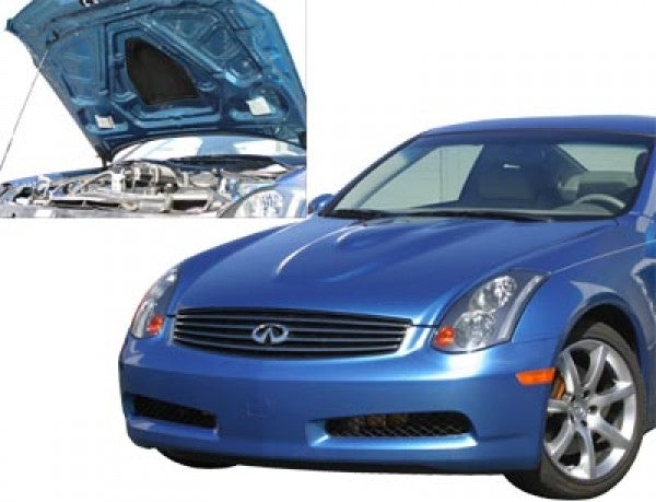 2003-2007 Infiniti G35 Coupe Fiberglass Power Hood Replacement Part 1036007 - Perfect for Performance Upgrades & Car Restoration Projects