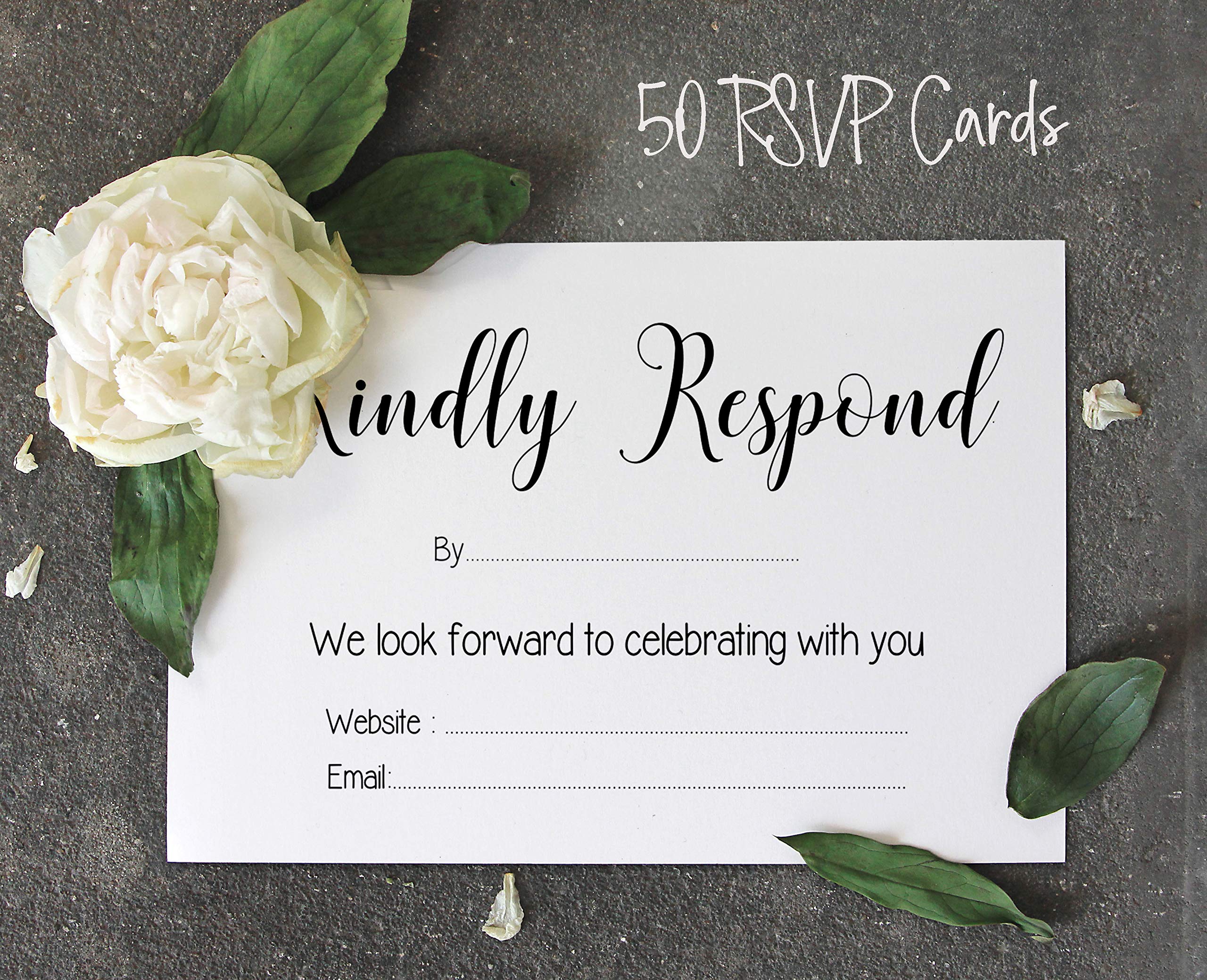 50 Blank RSVP Cards with White Envelopes, 4
