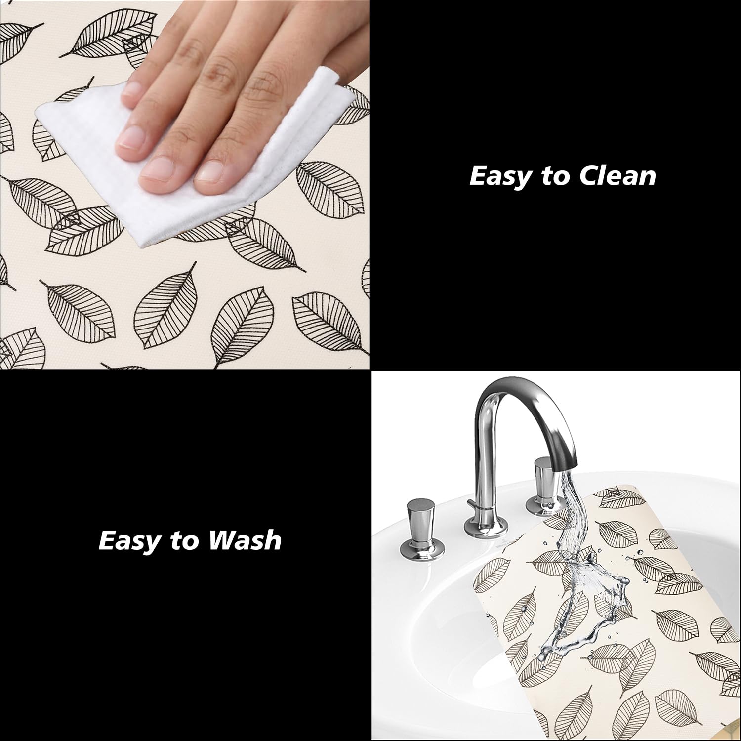Kuber Industries Non-Slip Placemat Set - 6-Piece Leaf Design Table Mats for Dining Room, Kitchen, and Office - Cream Color | Perfect for Everyday Meals, Entertaining Guests, and Protecting Tables