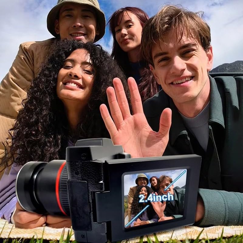 1080P HD Digital Video Camera with 16X Zoom - Compact Portable Camcorder for Vlogging, Travel, Family Events & YouTube Recording