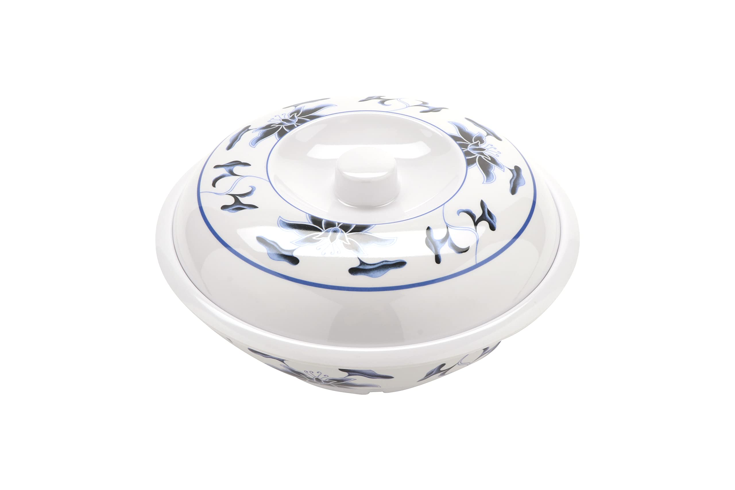 G.E.T. KT-050-B Melamine Bowls with Lids - 12-Pack White 70oz 10-inch Water Lily Collection - Perfect for Parties, Picnics & Food Storage