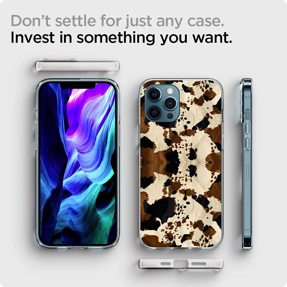 Cow Print Phone Case for iPhone 12 Pro Max - Western Cowhide Design Shockproof TPU Case for Men & Women | Perfect Cowgirl Cowboy Gift, Farm Animal & Country Style Accessory | Great for Ranch Life, Rodeo Events & Western Fashion Enthusiasts