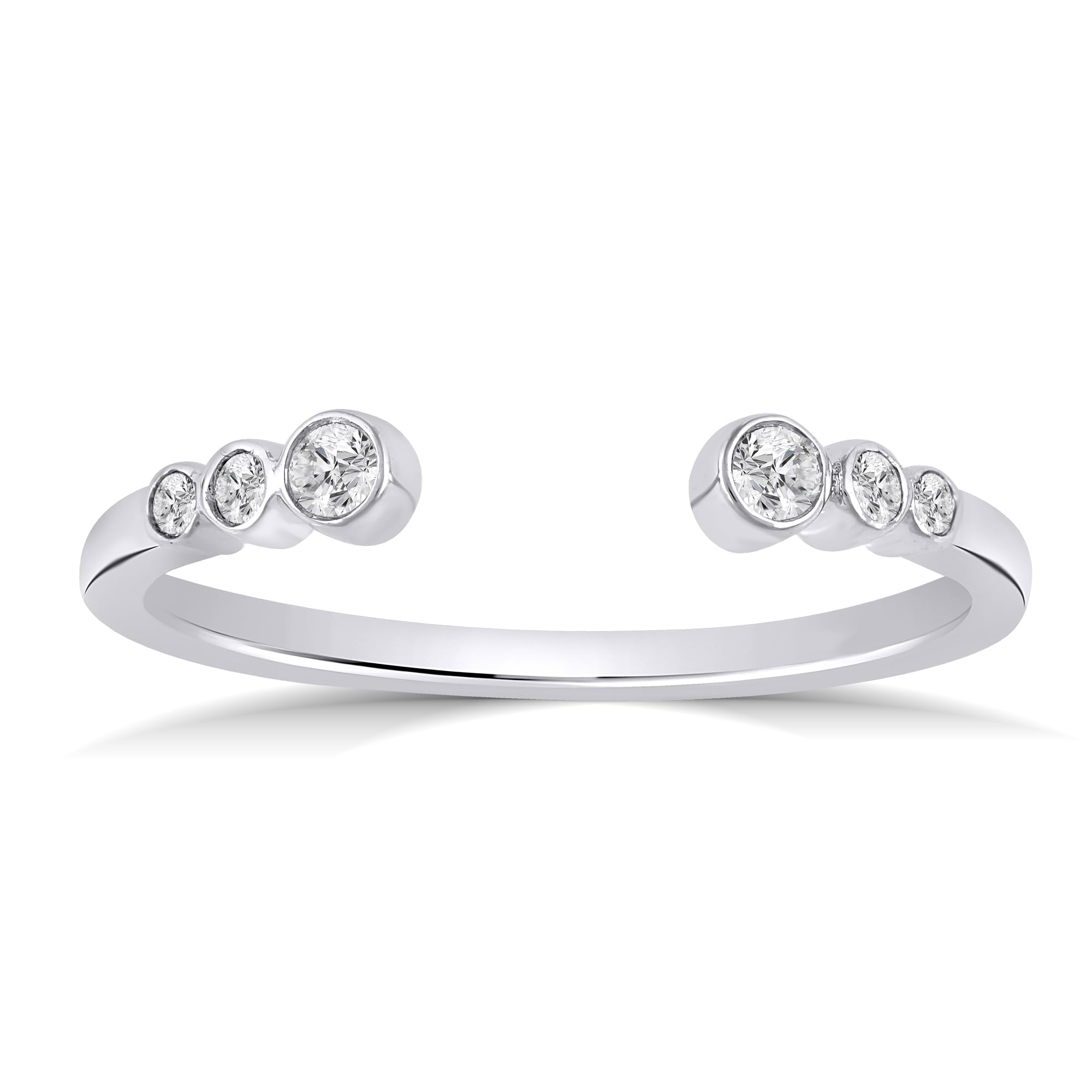 1/10-1/4 CT TW Certified Lab Grown Diamond Ring Bands for Women | Solid 10k White Gold Wedding Band | Sparkling GH VS/SI Lab Created Diamond Ring | Perfect for Engagement, Anniversary & Everyday Wear