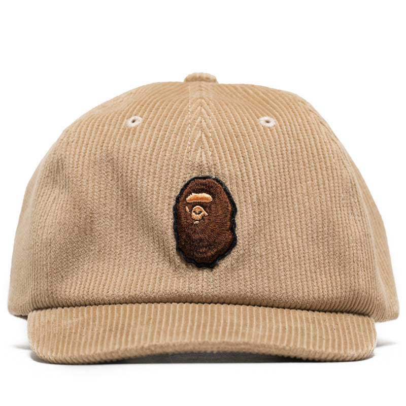 BAPE Ape Head Corduroy Strapback Hat - Beige | Streetwear Fashion Accessory for Men & Women | Perfect for Urban Outfits & Casual Wear