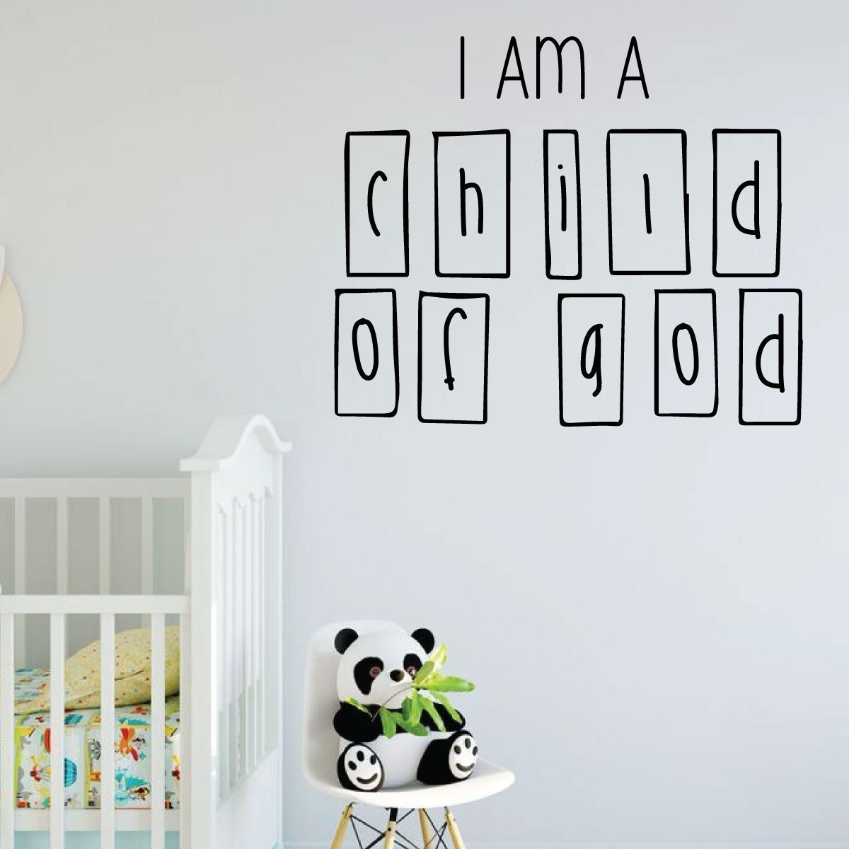 LDS Wall Decal - I Am A Child Of God - Nursery Room Vinyl Decoration for Home, Bedroom or Living Room - Perfect for Baby Shower Gifts & Christian Home Decor