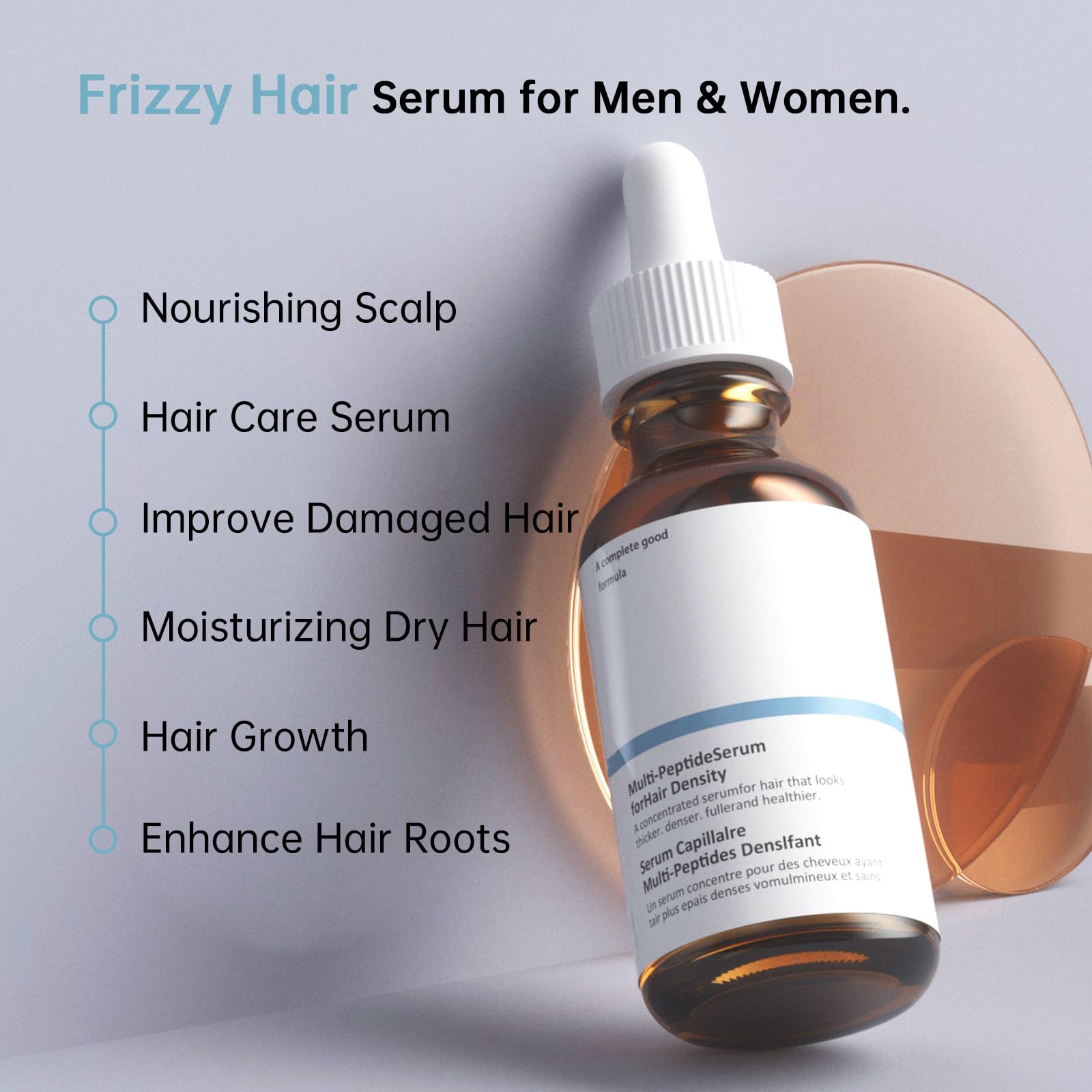 Best Hair Growth Serum for Thinning Hair - 30mL Vegan Multi-Peptide Treatment for Men & Women | Natural Frizz Control & Scalp Nourishment | Daily Use for Stronger, Healthier Hair at Home or Salon