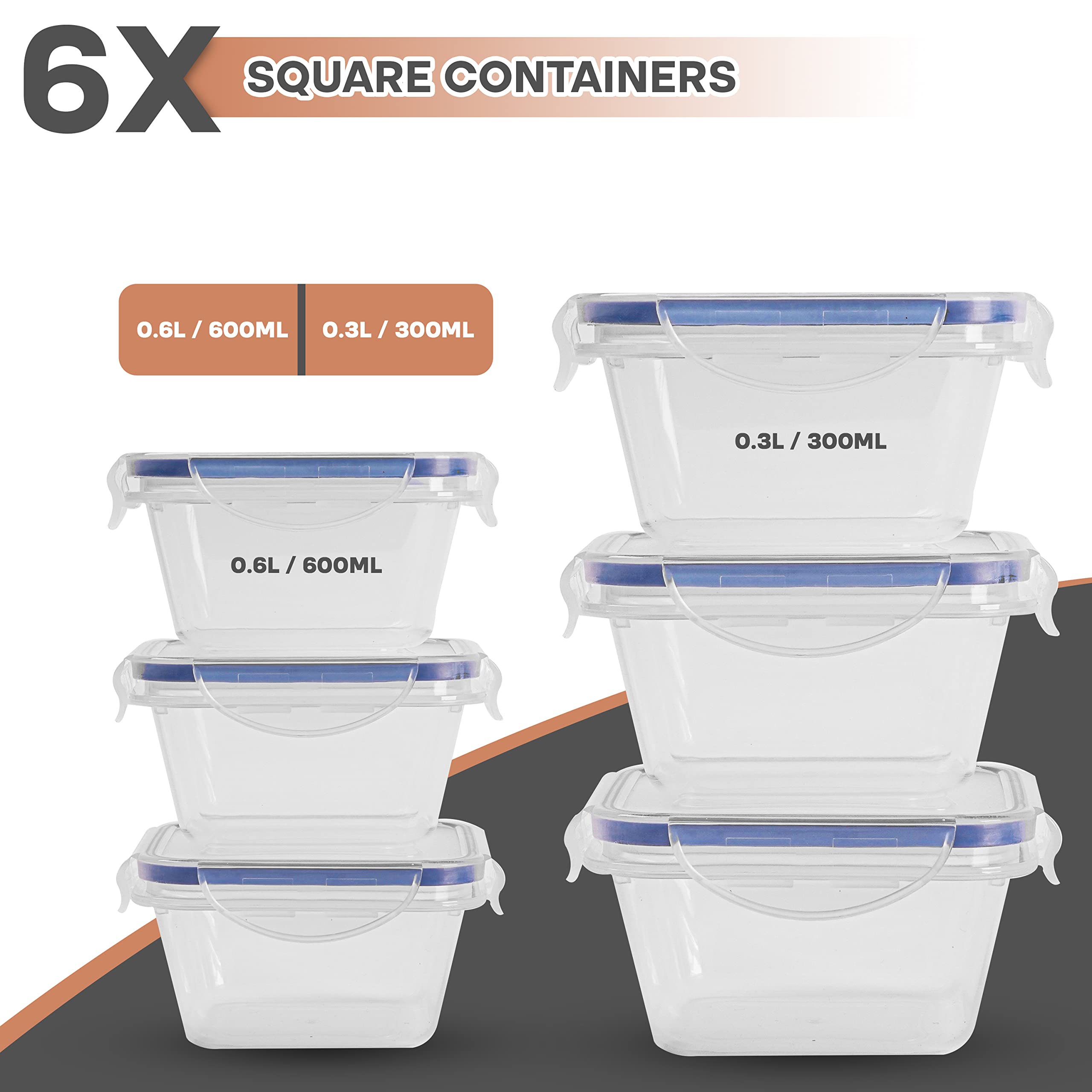 52-Piece Airtight Food Storage Containers Set (34oz to 1.35oz) - BPA-Free Clear Plastic Meal Prep Containers with Leakproof Lids - Microwave & Freezer Safe - Perfect for Kitchen Organization, Meal Prepping, Leftovers & Pantry Storage