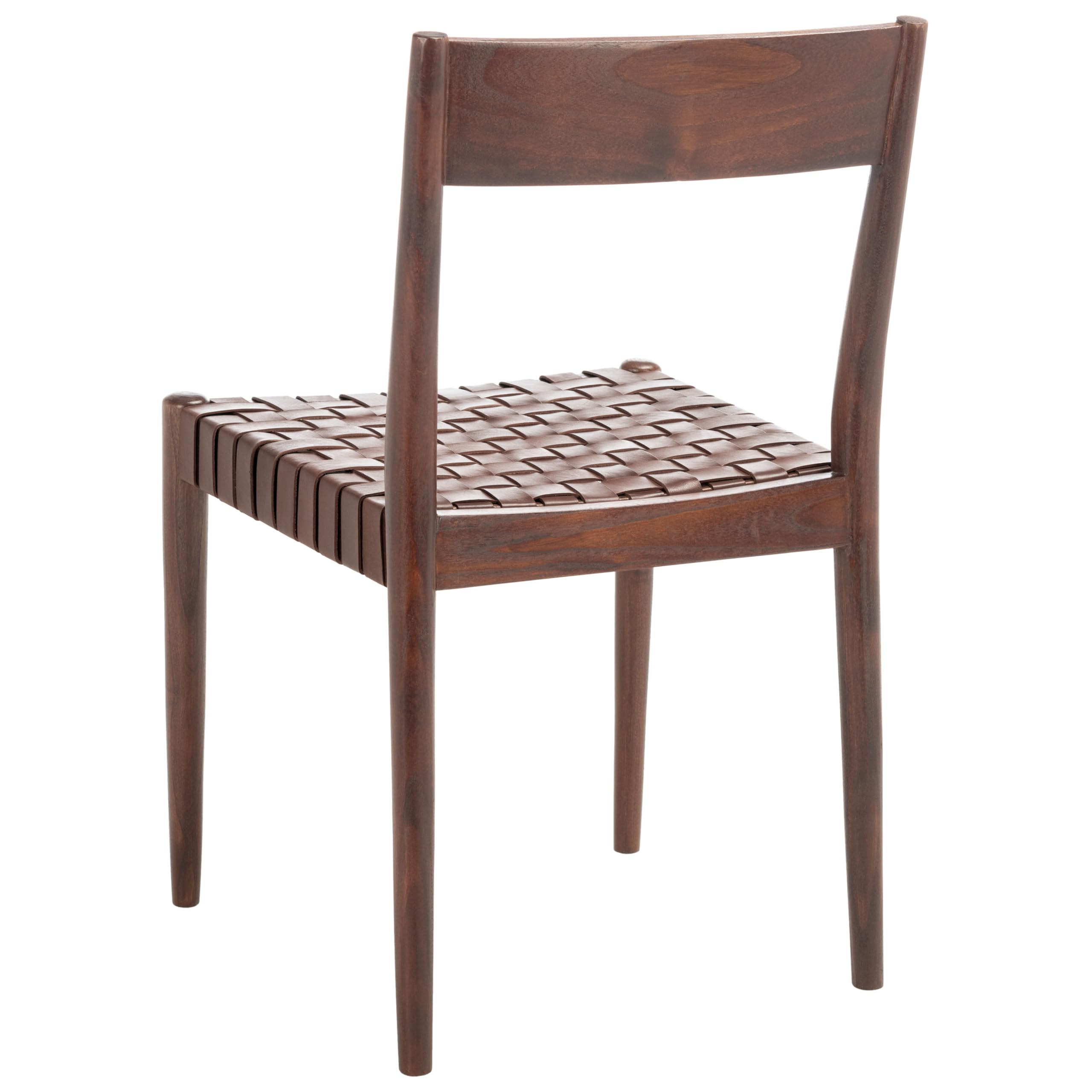 SAFAVIEH Eluned Woven Leather Accent Chair - Set of 2, Cognac Brown Dining Chairs for Living Room, Kitchen & Office | Modern Home Decor Furniture DCH1201A-SET2