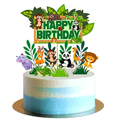 Jungle Theme Cake Topper 15 Pcs