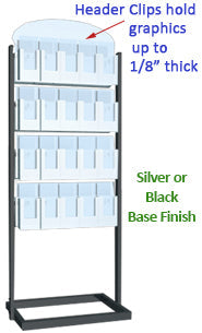 40-Pocket Heavy Duty Welded Base Floor Standing Brochure Holder - Durable Pamphlet Display Stand for Retail Stores, Trade Shows & Office Reception Areas