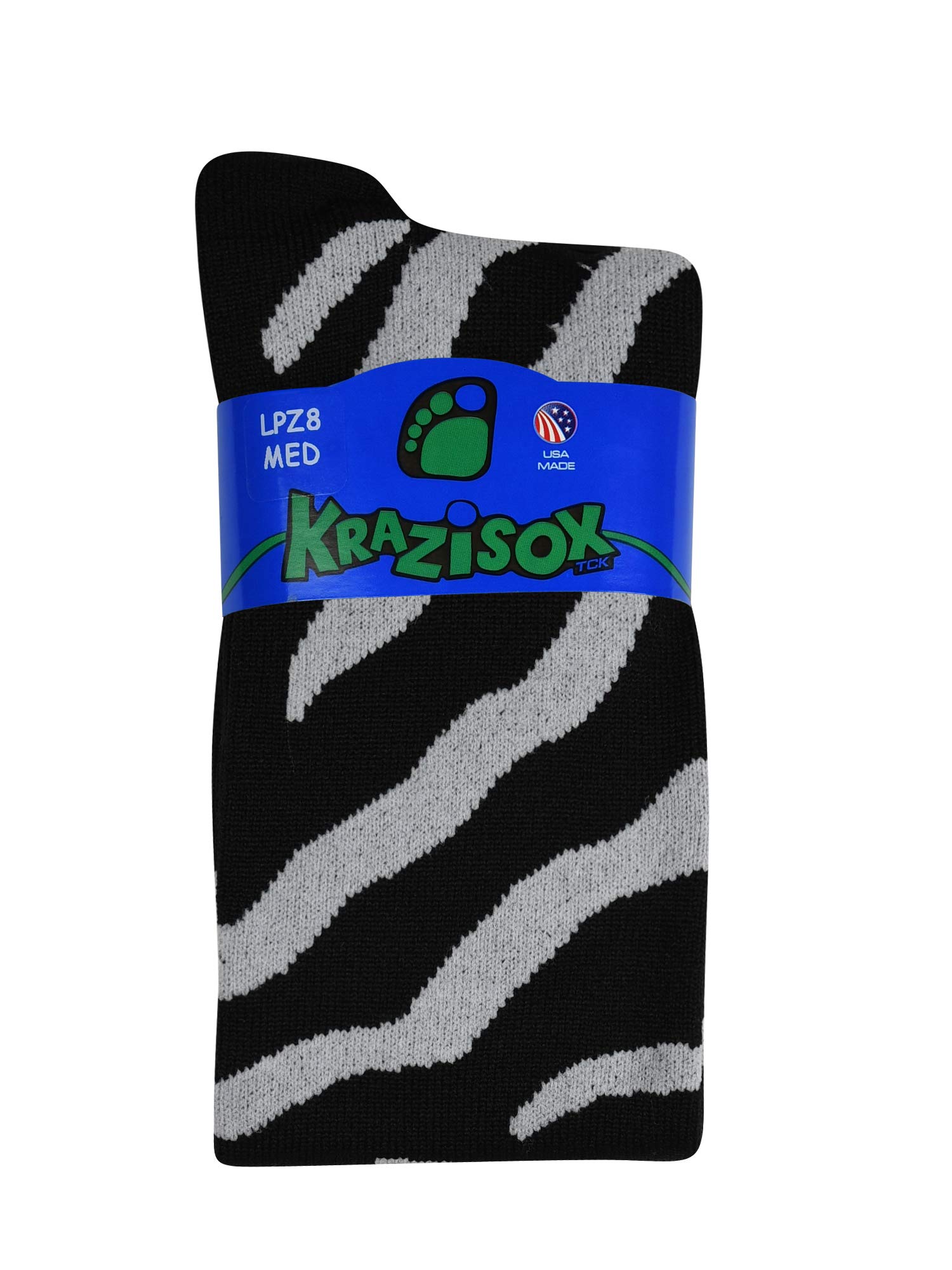 TCK Sports Krazisox Zebra Stripe Athletic Socks - Breathable Performance Socks for Running, Basketball & Workout - Unisex Sports Socks for Men & Women