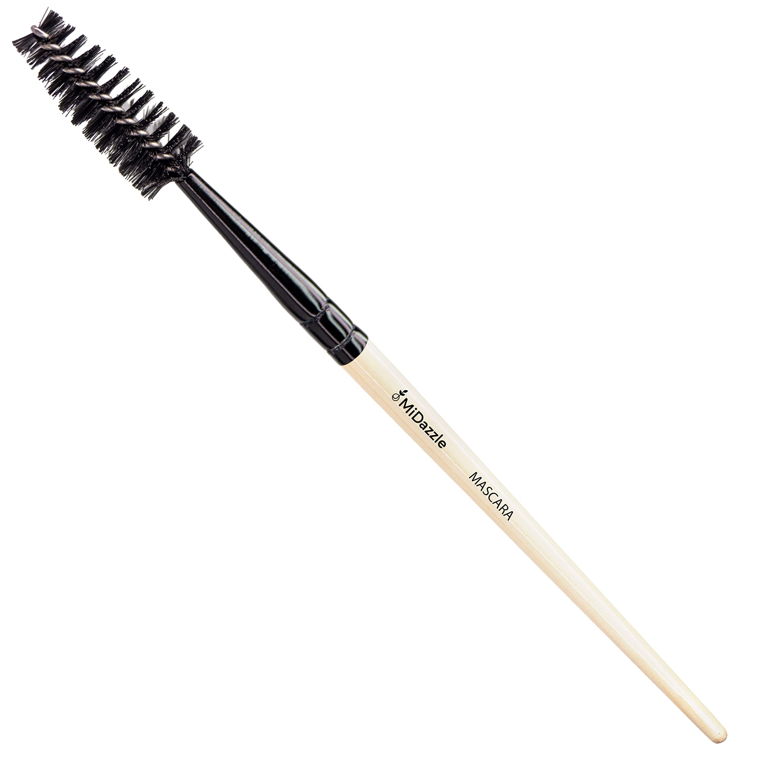 Midazzle Premium Wooden Mascara Brush - Natural Bamboo Handle, Reusable & Eco-Friendly (MIMB00511) - Perfect for Salon, Home Use & Travel Makeup Kit