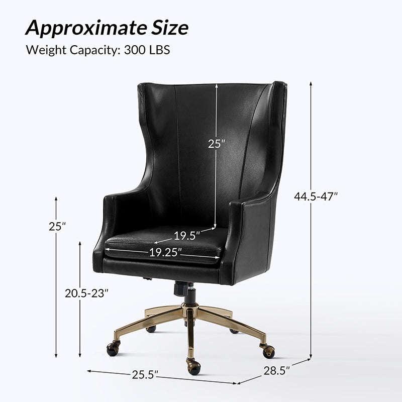 Premium Elodio Office Chairs with Genuine Leather - Ergonomic Executive Desk Chair for Home & Business Workspaces