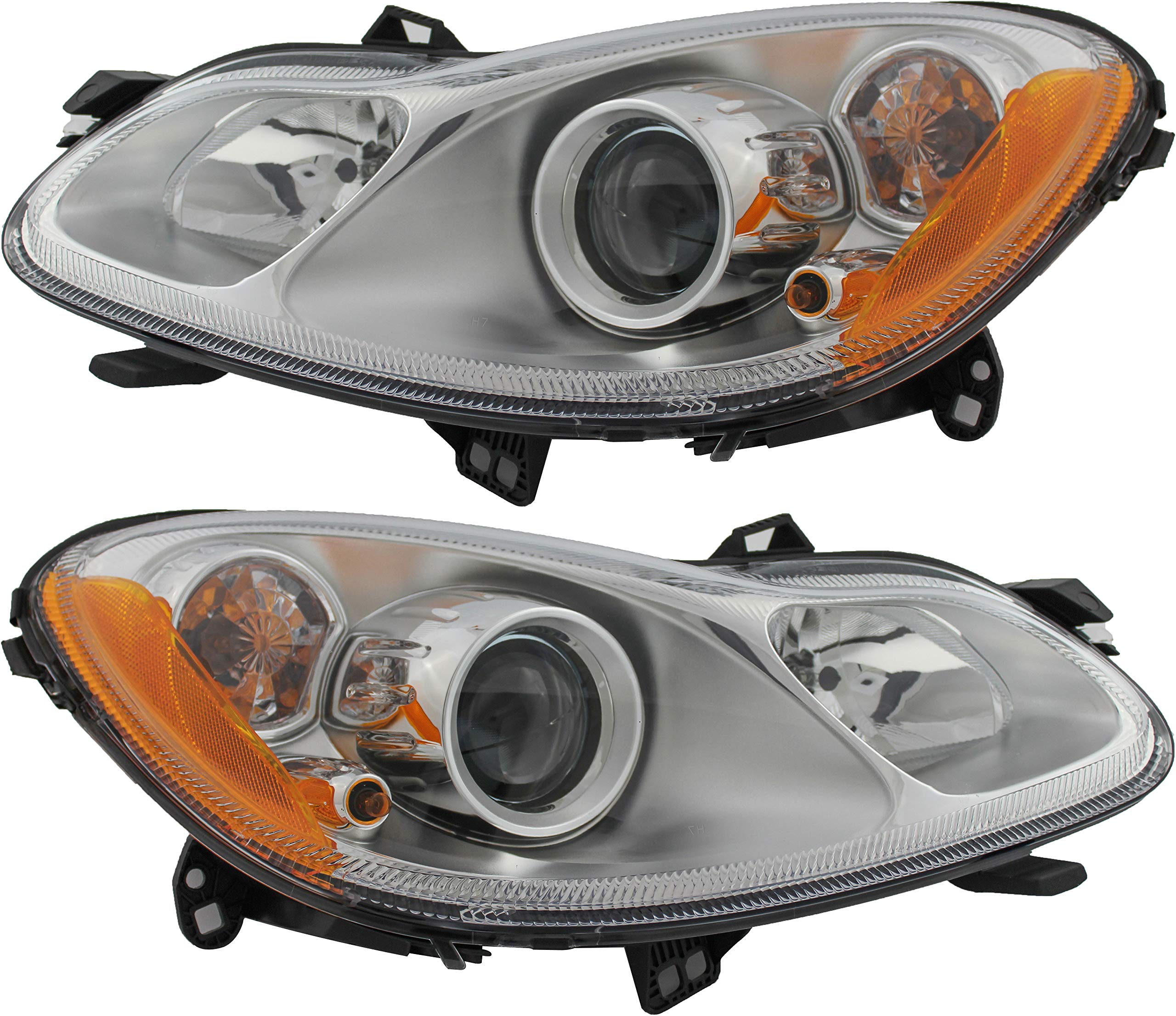 Compatible with Smart Fortwo Headlights Lamps Set 2010 2011 2012 Halogen Driver and Passenger Side - Perfect for Night Driving & Vehicle Maintenance