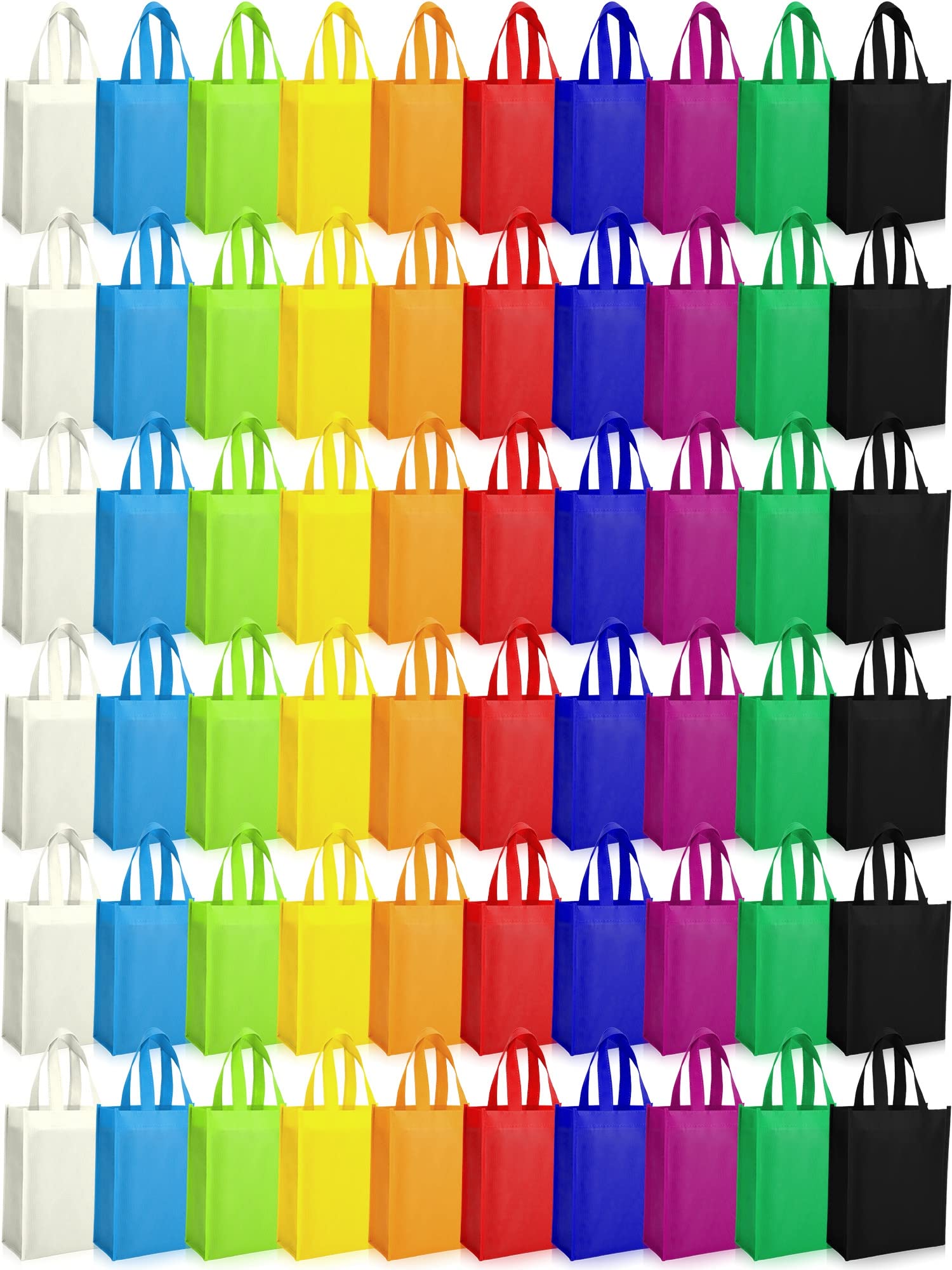 60 Pack Reusable Non-Woven Tote Bags with Handles - 14