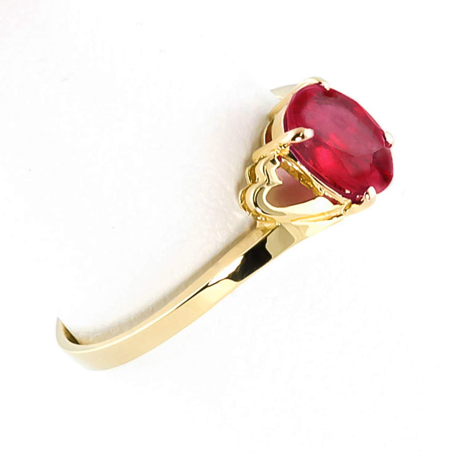 14K Solid Gold Ring with 1.15ct Oval Ruby - Galaxy Gold GG Elegant Jewelry for Women, Perfect for Engagement, Anniversary & Special Occasions