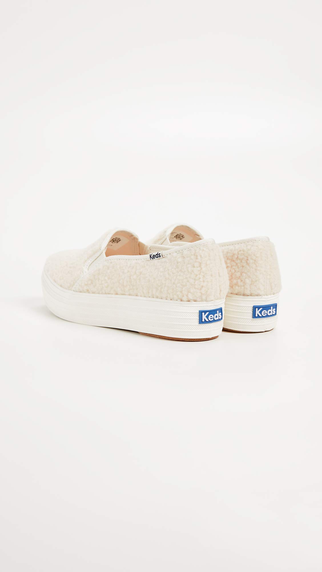 Keds Women's Triple Decker Sherpa Sneakers - Cream & Off White Comfortable Winter Shoes Size 7 M US | Cozy Casual Wear for Cold Weather, Outdoor Walks & Everyday Fashion