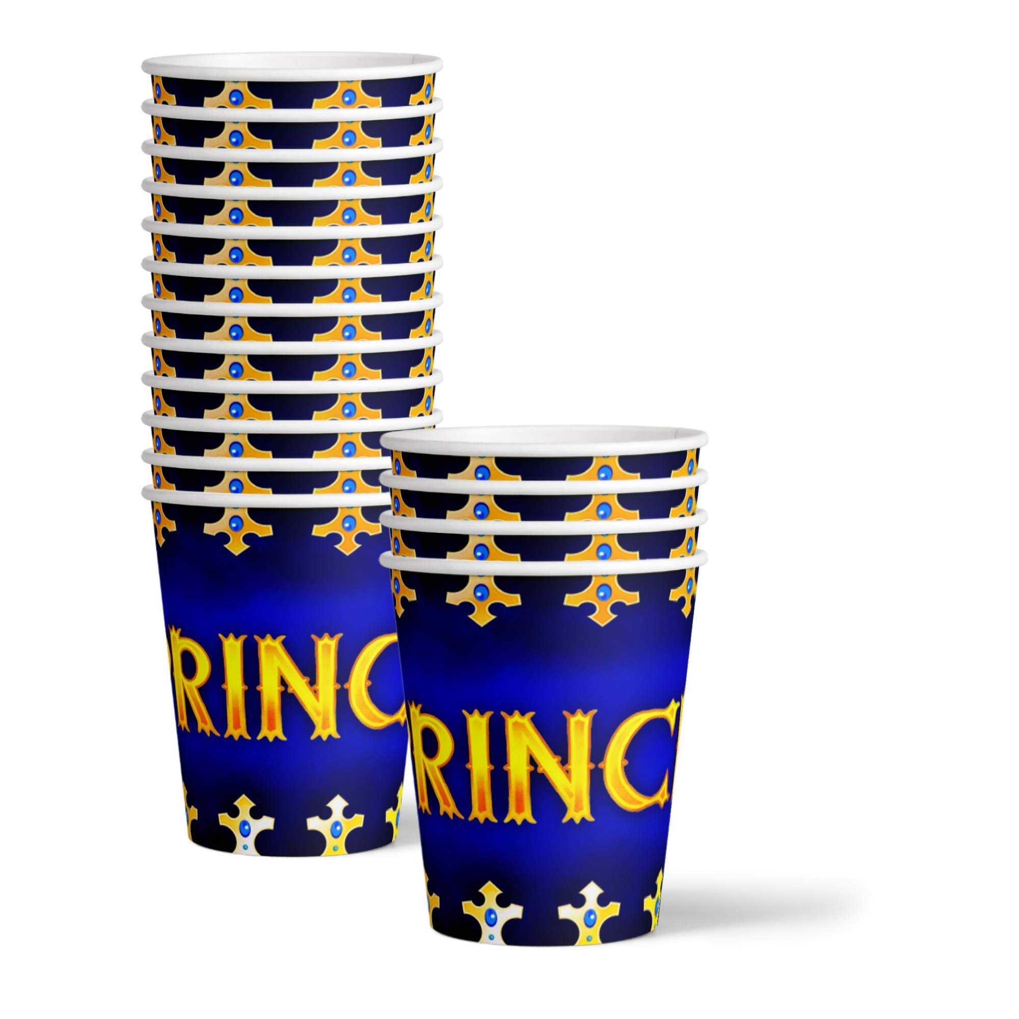 Royal Blue Prince Birthday Party Supplies Set - 16-Piece Baby Shower Tableware Kit with Plates, Napkins & Cups for Boys' Royal Theme Celebration
