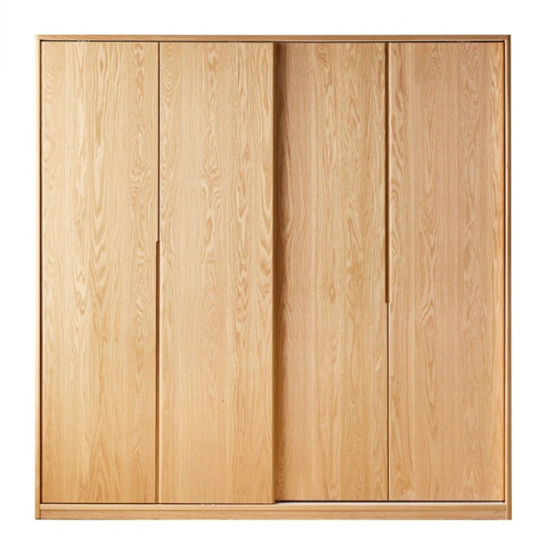 Solid Oak Wood Sliding Door Wardrobe - Durable & Stylish Closet Storage for Bedroom, Living Room, and Office Organization