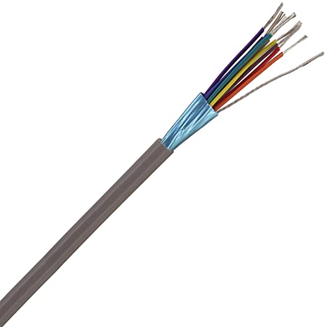 Premium 26AWG 9 Conductor Shielded Wire - Gray or Black Computer Cable for High-Speed Data Transfer & Audio/Video Applications | Ideal for Networking, CCTV, and Industrial Equipment Wiring