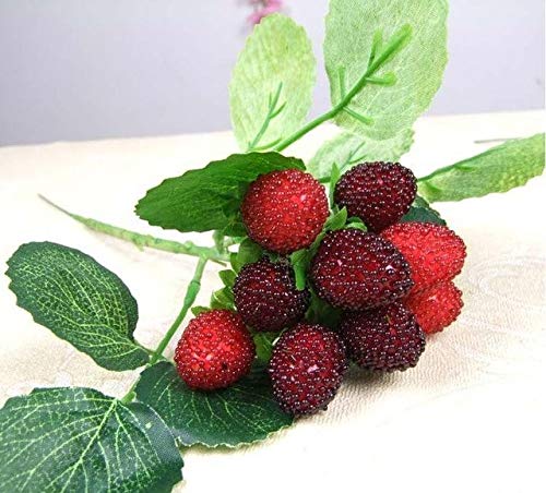 9 Heads Artificial Strawberry Silk Fruit Decoration - Realistic Fake Strawberries for Home Decor, Wedding Centerpieces, and Photo Props (Red, 1pc)