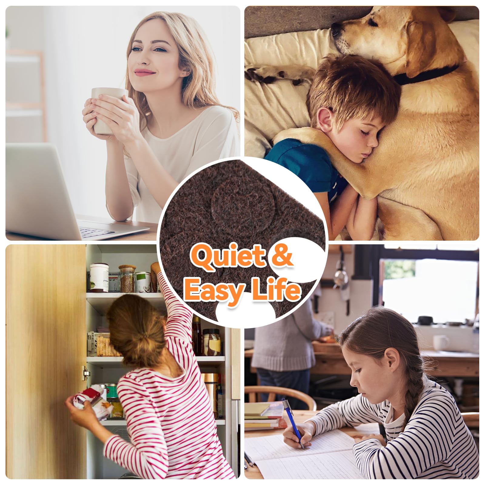 Brown Self-Adhesive Felt Pads 3/8