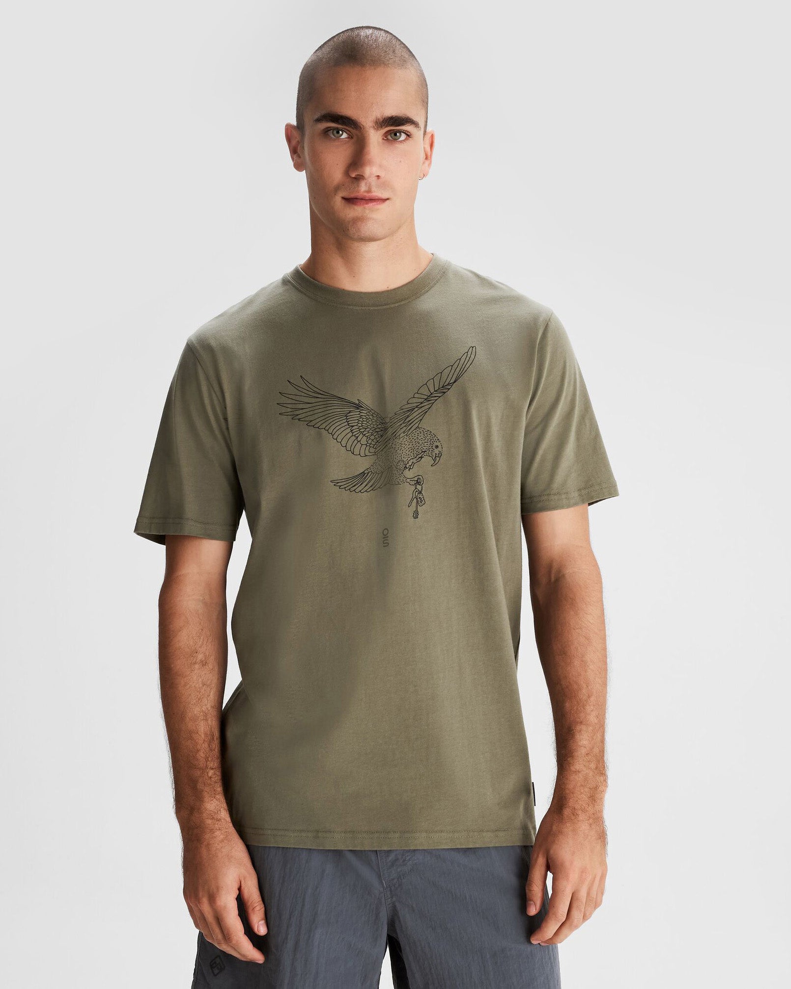 Organic Cotton Men's O.Smither Kea T-Shirt - Soft Breathable Beech Color Tee for Casual Wear & Outdoor Activities