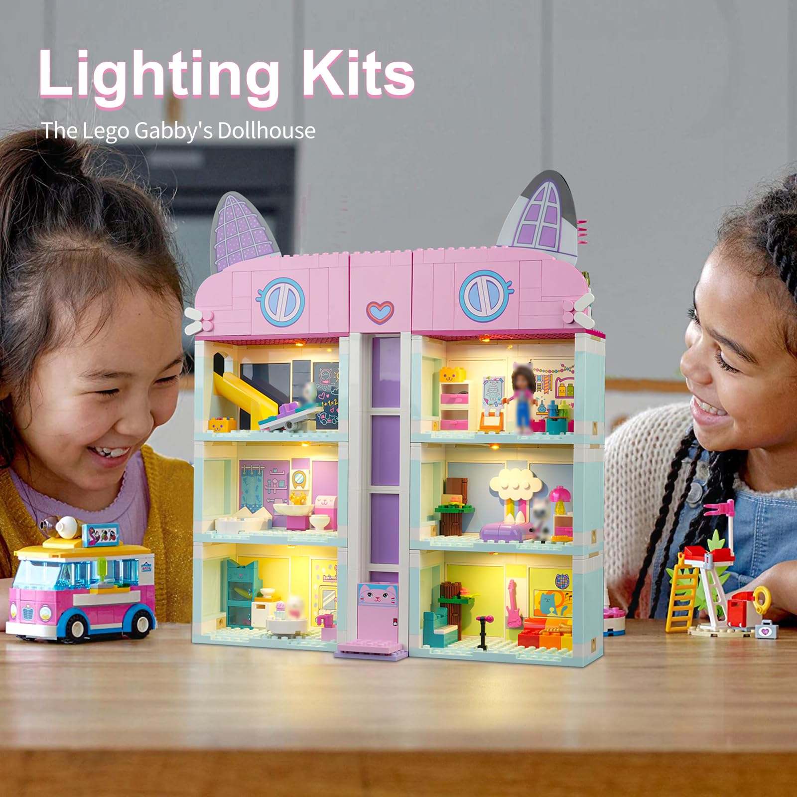 LED Lighting Kit for Lego Gabby's Dollhouse 10788 - Compatible LED Lights for Lego 10788 Building Blocks (Lego Set Not Included) - Perfect for Enhancing Dollhouse Displays & Nighttime Play