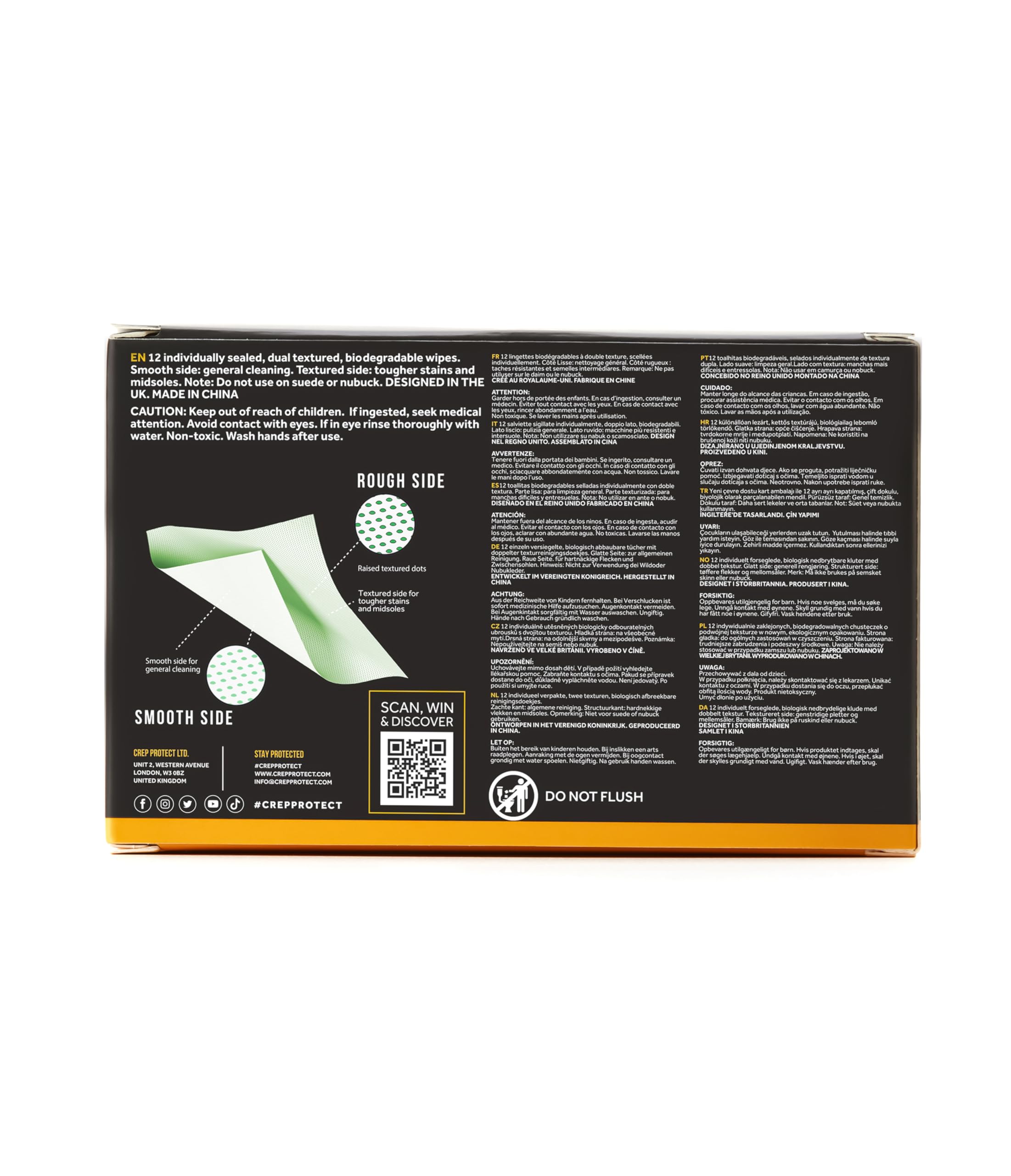 Crep Protect Biodegradable Shoe Wipes - 12 Pack for Sneaker Cleaning & Care