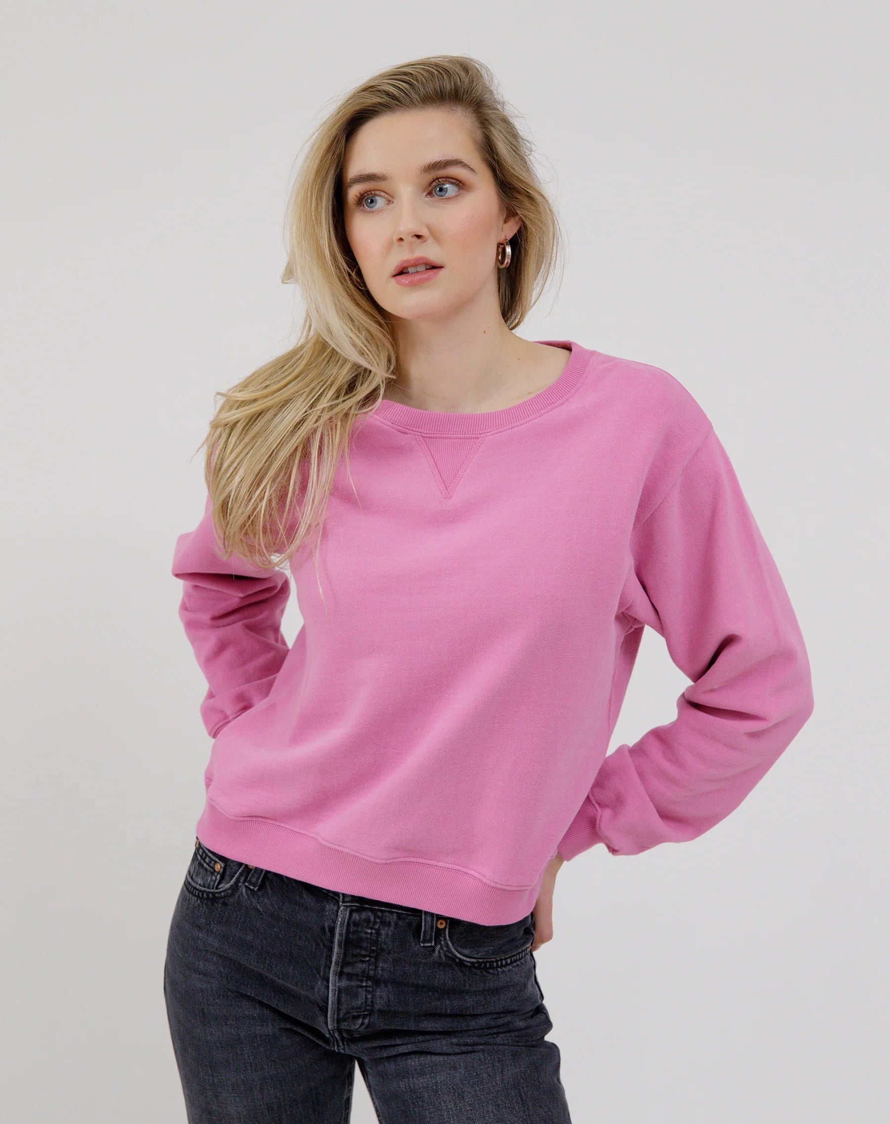 Brunette the Label Core Sweatshirt - Women's Casual Pullover Hoodie | Soft Cotton Blend for Everyday Comfort | Perfect for Lounge, Workout & Streetwear Fashion