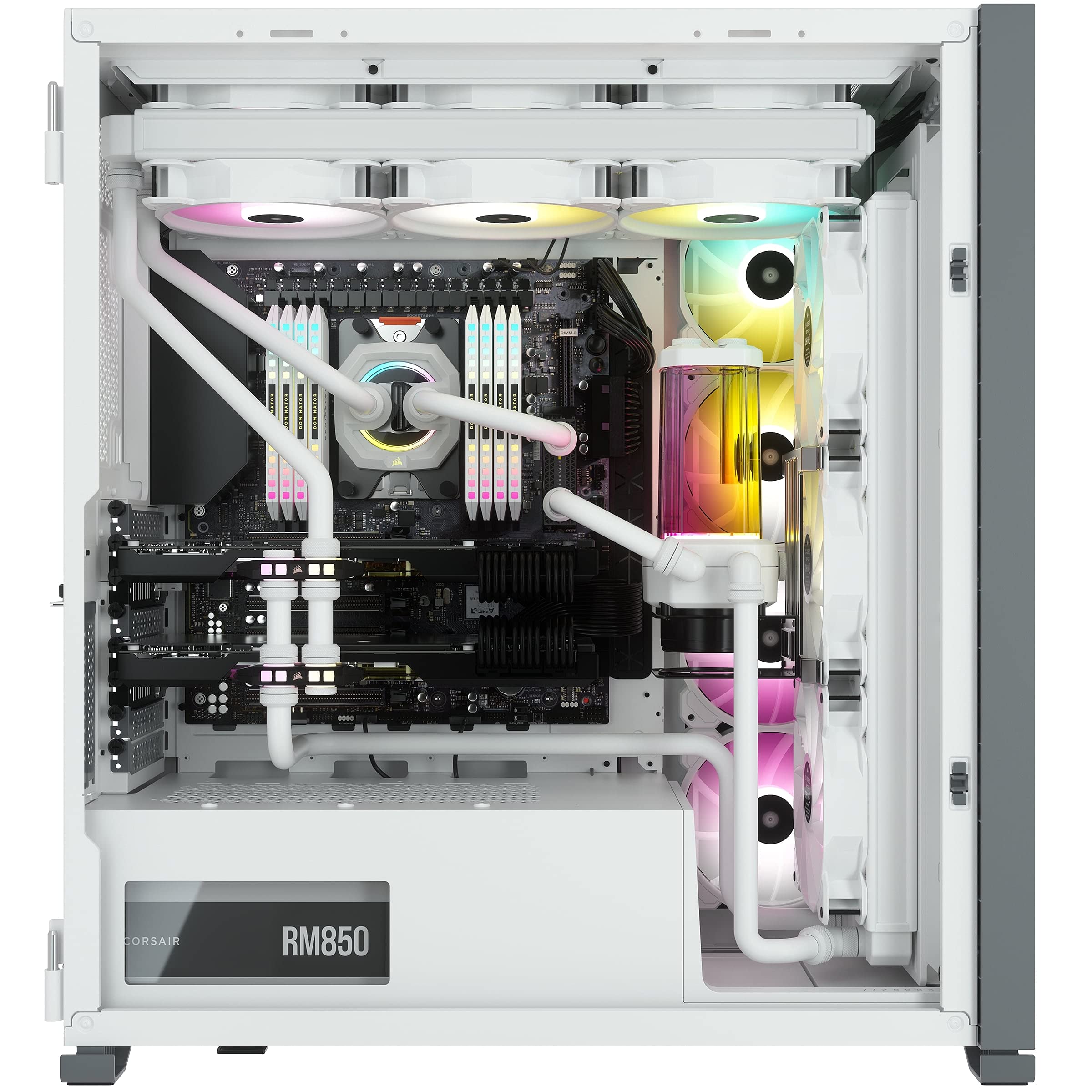 Corsair iCUE 7000X RGB Full-Tower ATX PC Case - White | 3 Tempered Glass Panels, 4x 140mm RGB Fans | Smart Fan & RGB Control | Spacious Interior & Easy Cable Management | Perfect for Gaming PC Builds & High-Performance Workstations