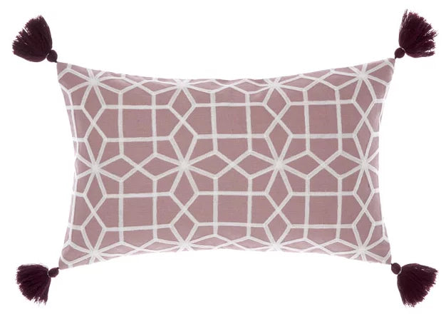 Linen House Mariana Wine Long Cushion - Elegant Decorative Throw Pillow for Sofa, Bed & Home Decor | Perfect for Living Room, Bedroom & Lounge Comfort