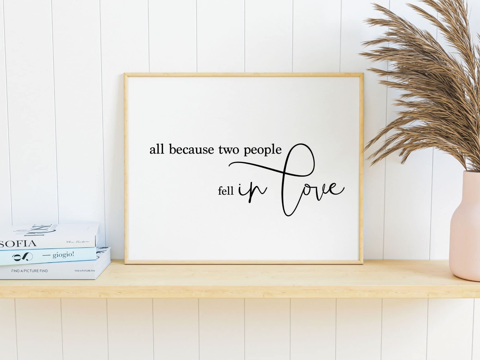 Romantic Love Wall Sign for Couples - Bedroom Decor Above Bed, 8.5x11