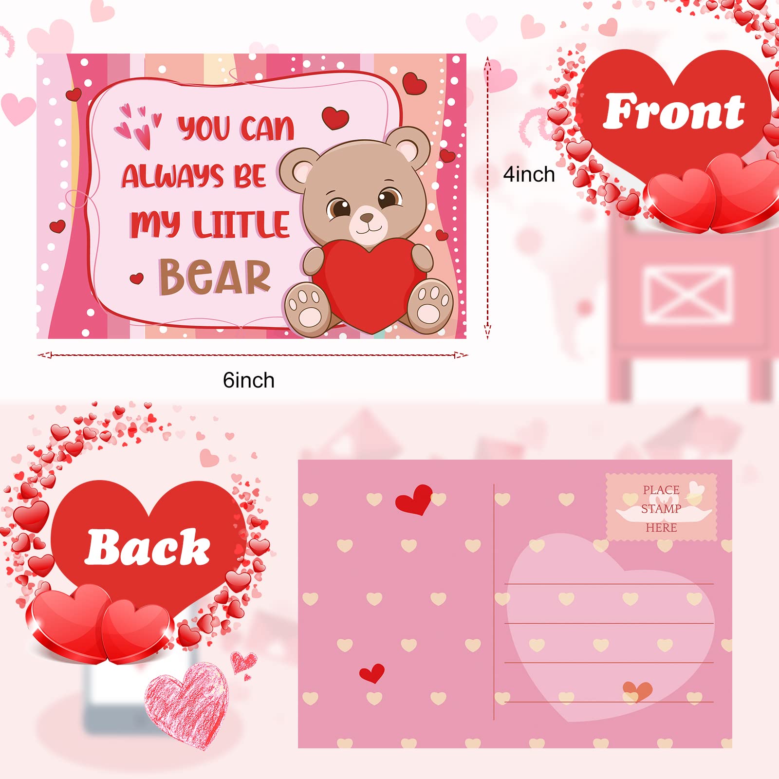 72pcs Teacher Valentine Cards for Students - 4x6 Inch Fill-in Notecards - Classroom Gifts & Appreciation