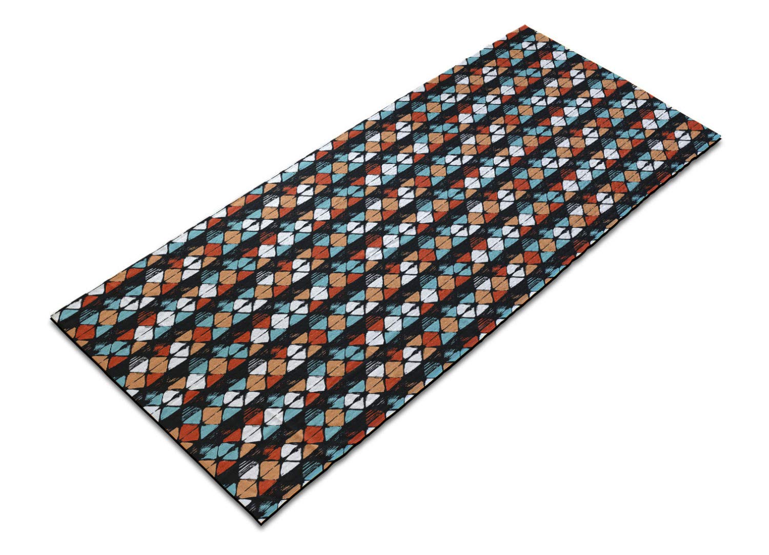 Ambesonne Non-Slip Yoga Mat Towel - Geometric Hexagonal Design, Sweat Absorbent Workout Cover for Yoga & Pilates (25