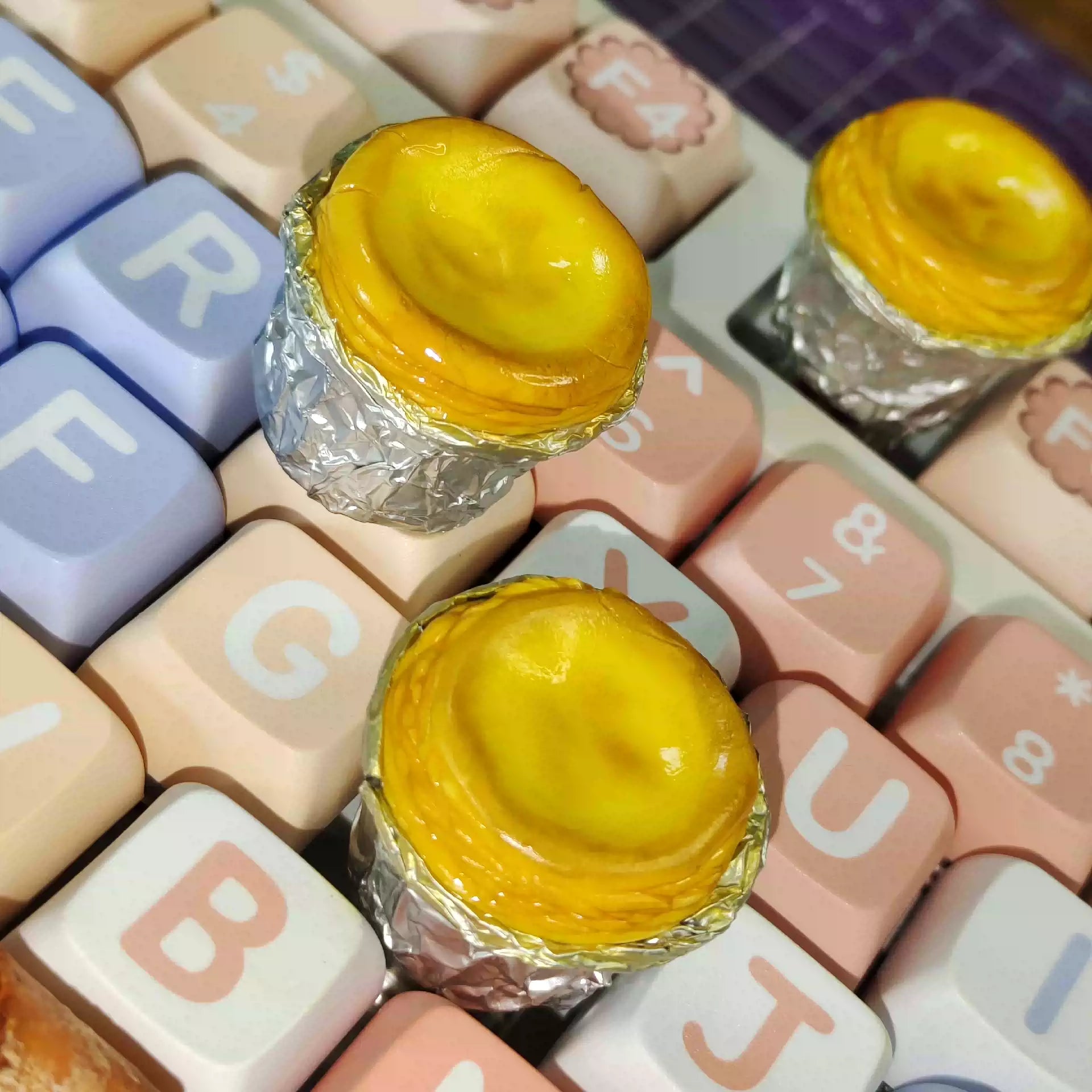 Handmade Resin Clay Food Collection Keycaps - Custom Stone Plastic Clay Artisan Keycaps for Mechanical Keyboards | Unique Keyboard Decor for Gaming & Office Use