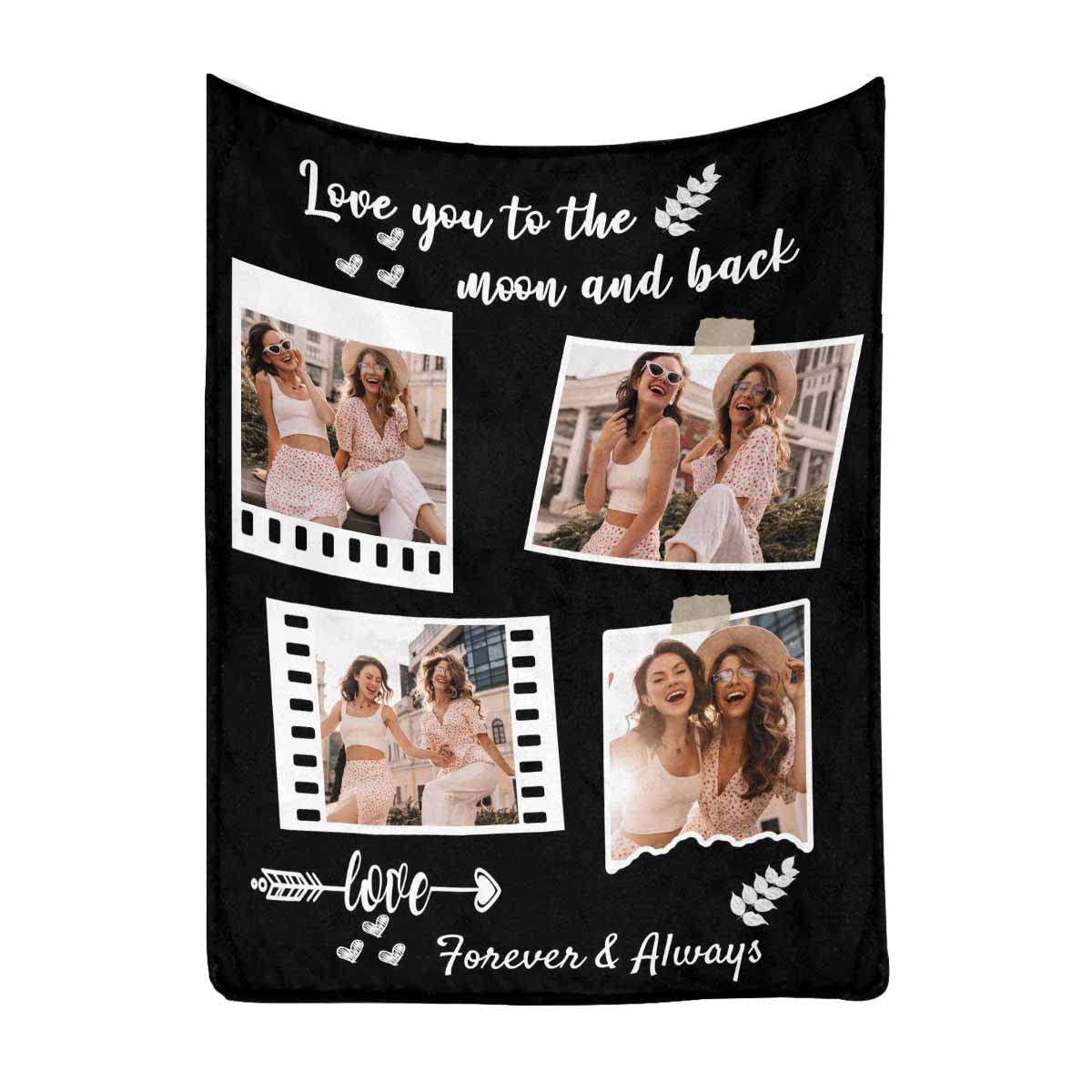 Personalized Best Friend Blanket - 'Love You to The Moon & Back' Custom Throw Blanket 50x60 - Perfect Birthday, Christmas & Friendship Gift for Women & Teen Girls - Cozy BFF Gift for Bed, Sofa & Movie Nights