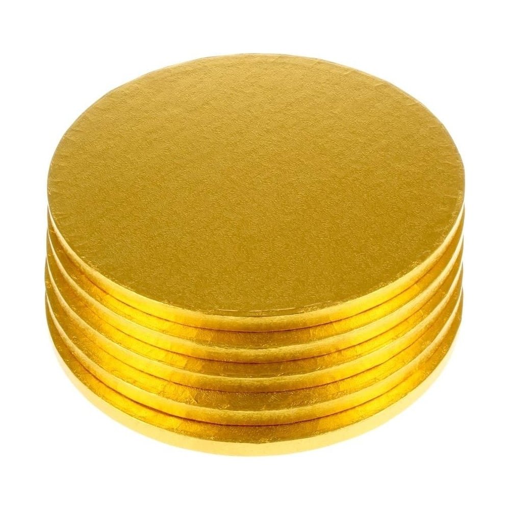 8 Inch Gold Round Drum Cake Board - Sturdy Cake Base for Wedding, Birthday & Party Decorations - Perfect for Professional Baking & Home Dessert Displays