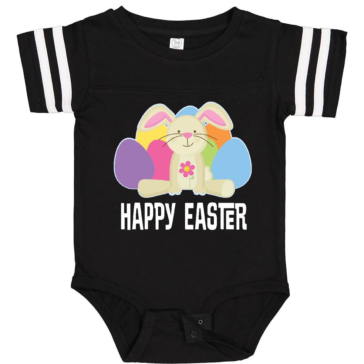 Inktastic Happy Easter Bunny Holiday Eggs Baby Bodysuit - Cute Easter Outfit for Infants & Toddlers - Perfect for Easter Egg Hunts, Family Photos & Spring Celebrations