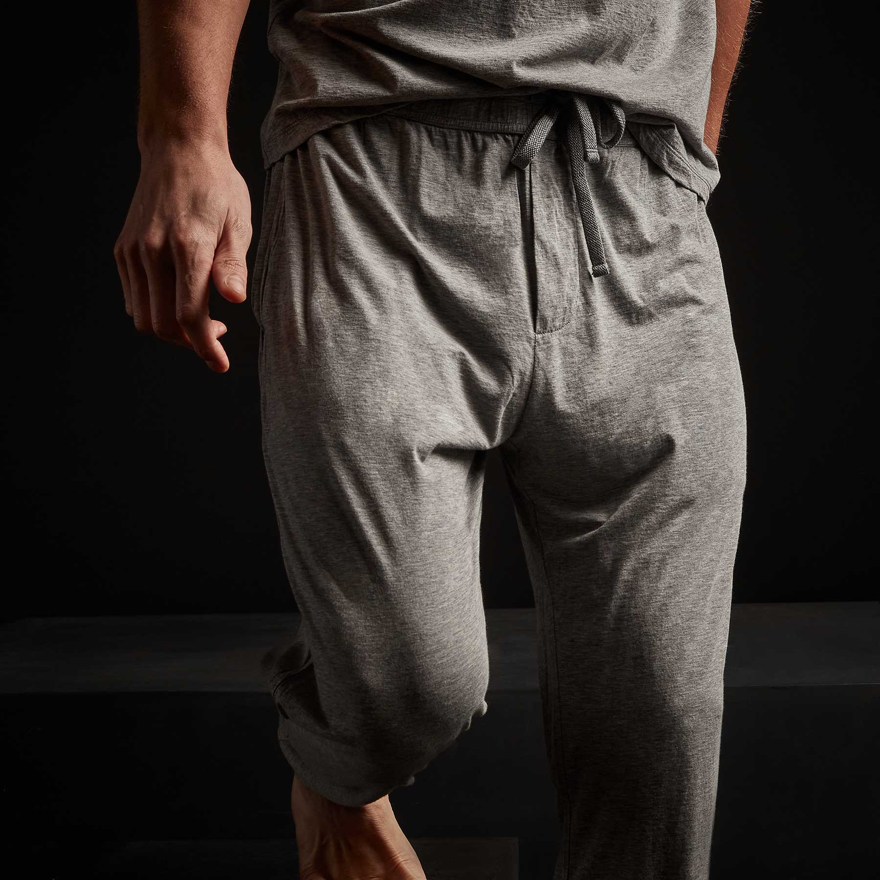 Luxe Lotus Jersey Tapered Lounge Pants for Women - Soft Comfortable Yoga Pants with Stretchy Waistband - Heather Grey Casual Wear for Home, Lounge & Travel