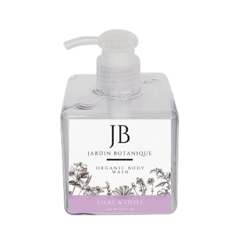 Lilac & Lilies Organic Body Wash & Body Cream Set - 8oz Moisturizing Bath & Shower Gift Set for Women, Natural Skin Care Routine for Dry & Sensitive Skin - Perfect for Spa Days & Relaxing Self Care