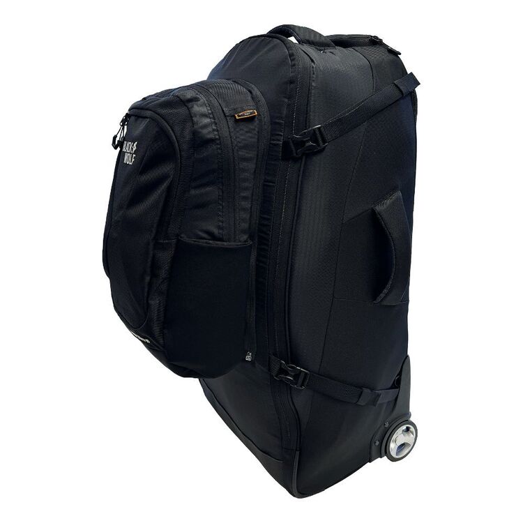 Black Wolf 85L (+20L) Grand Tour II Wheeled Duffel Bag with Backpack Straps - Perfect for Travel, Camping & Outdoor Adventures