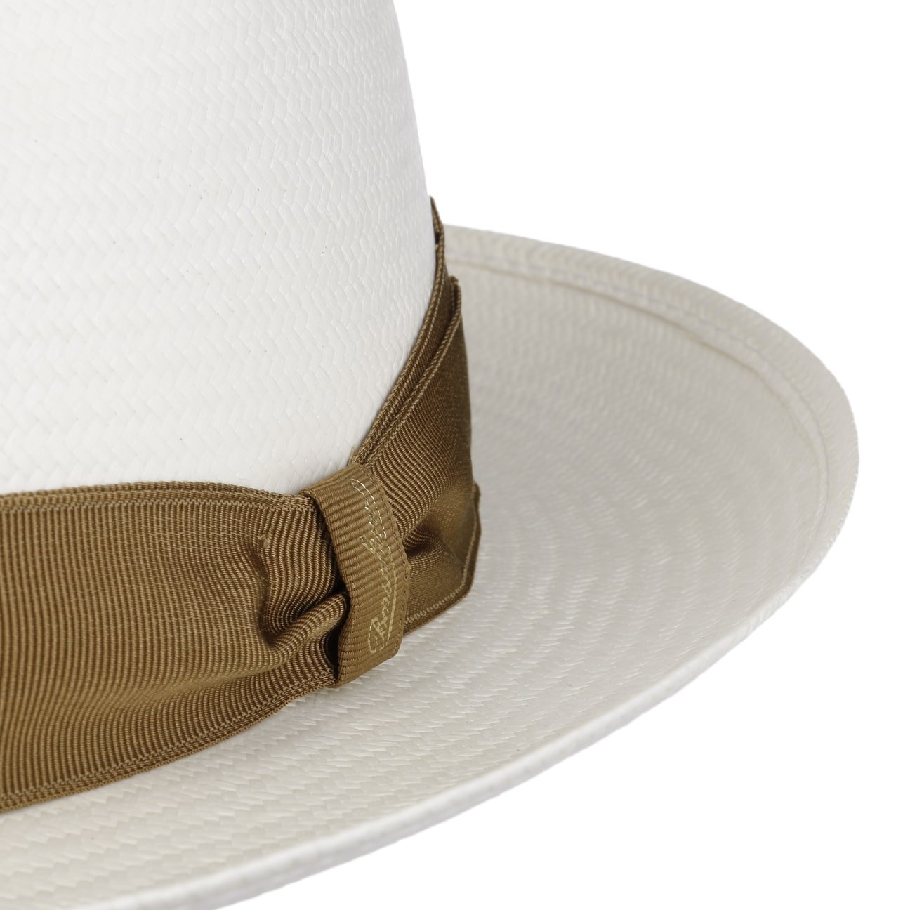 Borsalino Small Panama Hat with Grosgrain Trim - Classic Summer Straw Hat for Women, Beach Vacation, Garden Party & Outdoor Events
