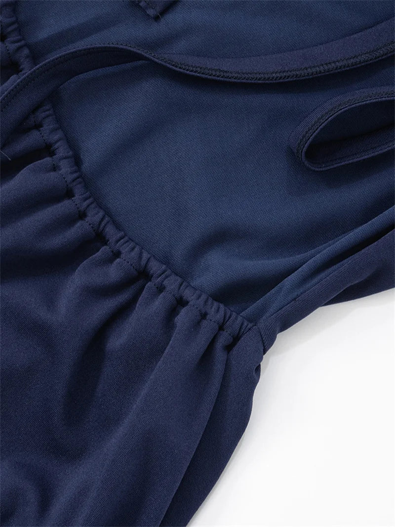 Sexy Backless Lace-Up Mini Dress for Women - Elegant O-Neck Sleeveless High Waist A-Line Club Party Dress | Perfect for Night Out, Date Night, Cocktail Parties & Special Occasions