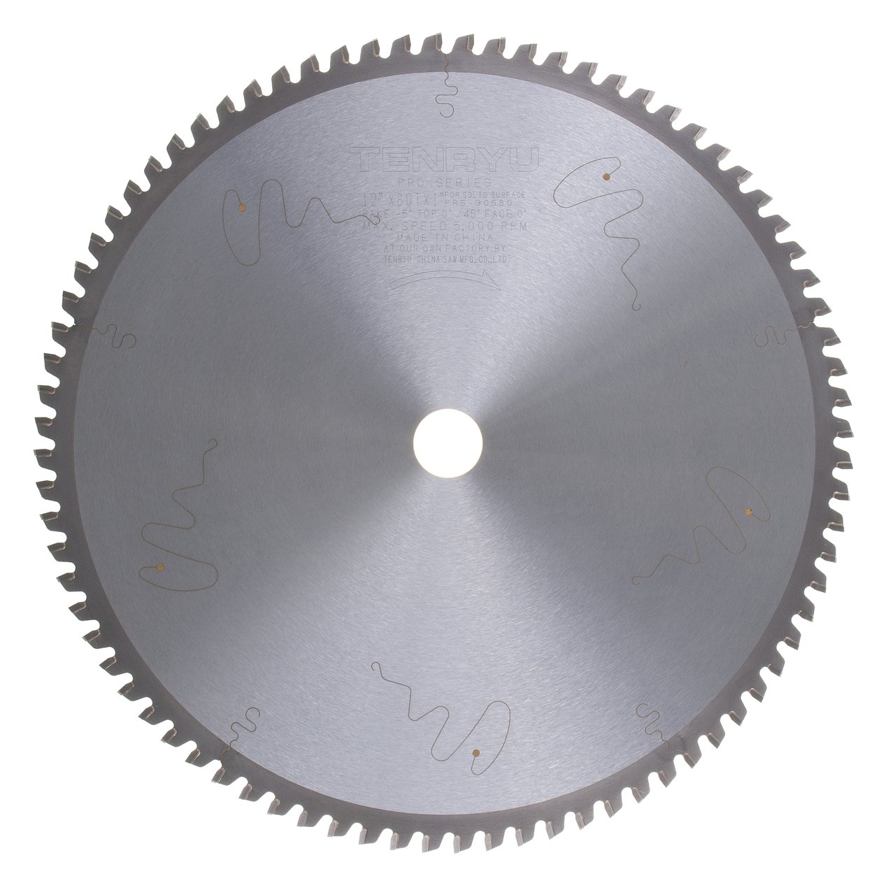 Tenryu PRS-30580 12-Inch 80-Tooth Carbide Tipped Saw Blade with TCG Grind - 1-Inch Arbor & 0.11 Kerf - Perfect for Woodworking, Cabinetry, and Fine Finish Cuts