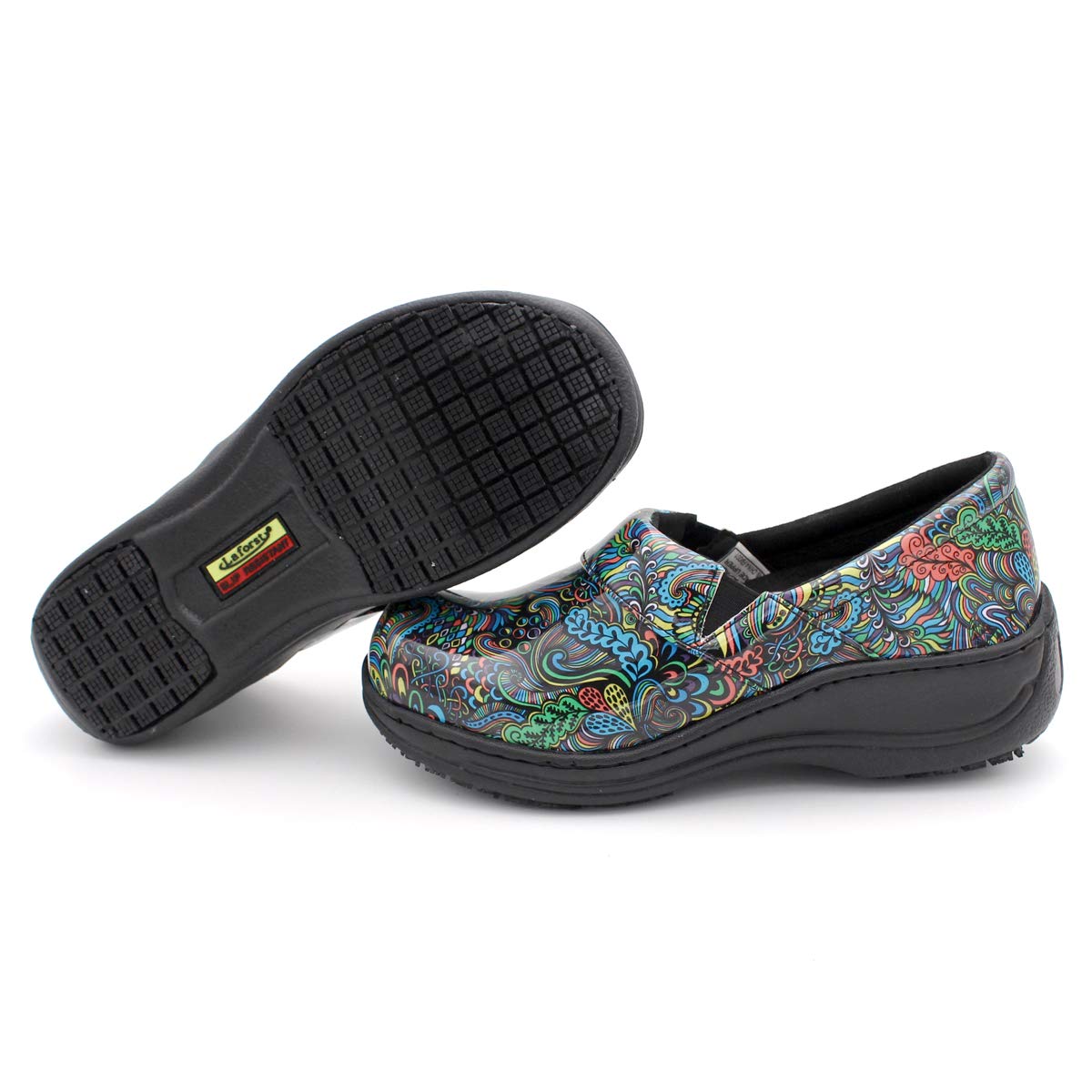 Laforst Women's Rachel Slip-Resistant Nursing Shoes - Non-Slip Work Shoes for Nurses, Waitresses & Waiters - Comfortable Manmade Upper Clogs for Hospital, Restaurant & Healthcare Professionals